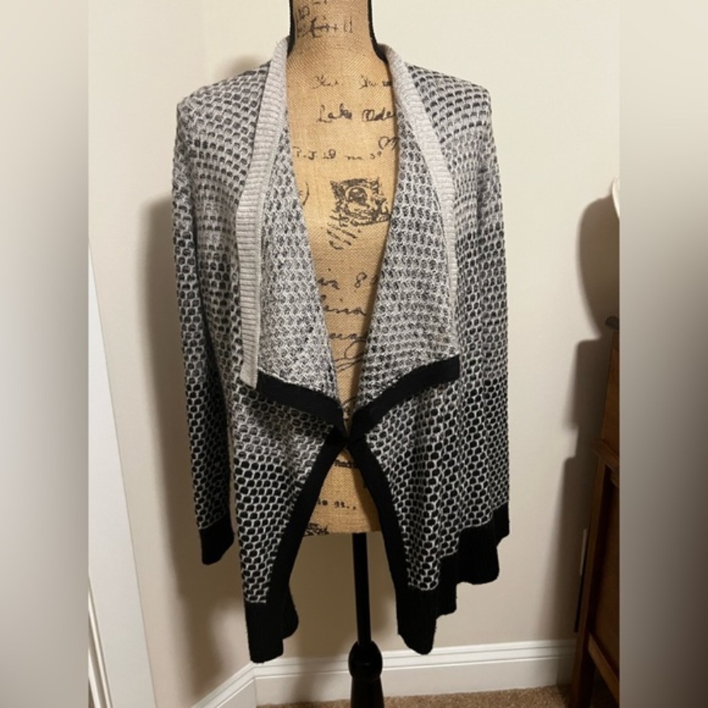 Lou & Grey Open Front Textured Ombre Cardigan – Size Medium